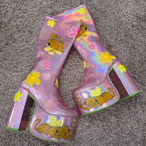 Scooby Doo Holographic Platform Boots with Cartoon Design